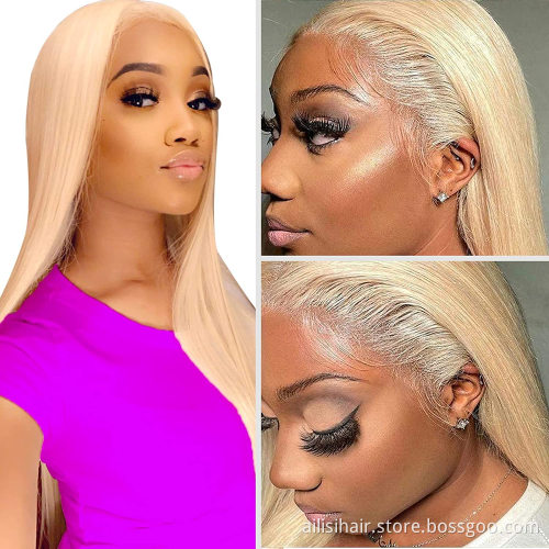High Quality 150% 180% 250% Blonde 613 Lace Front Wigs HD Lace Preplucked Transparent Lace Wig 100% Human Hair